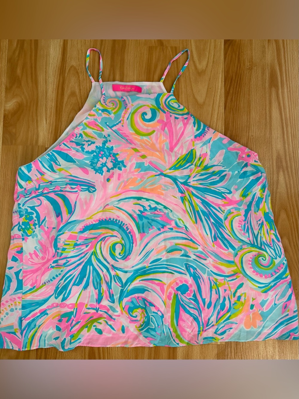 Lilly Pulitzer Pink & Aqua Paisley Halter Top